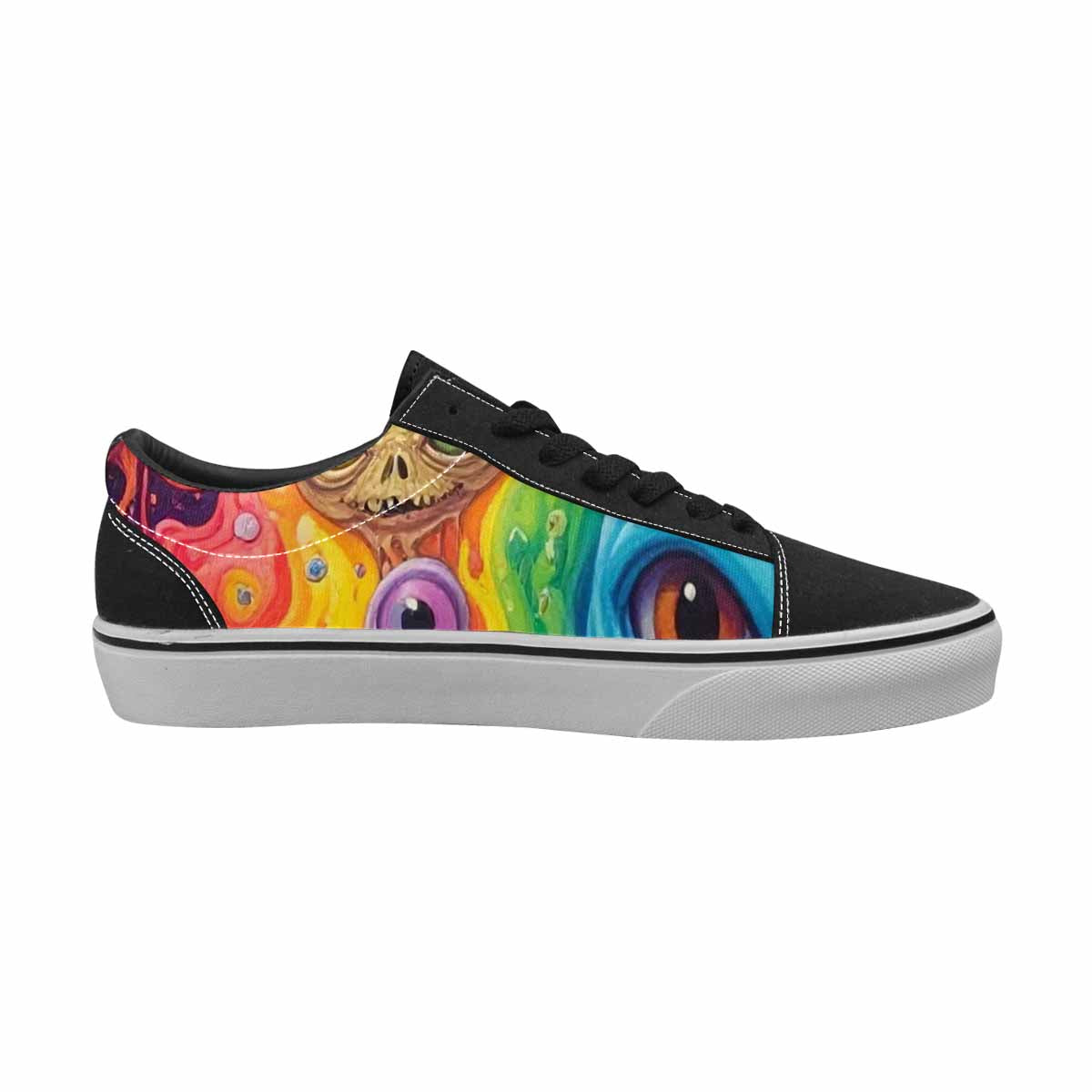 WOMEN'S Aliens  Tie Dye Lace-Up Canvas Kaleidoscope Custom Sneakers