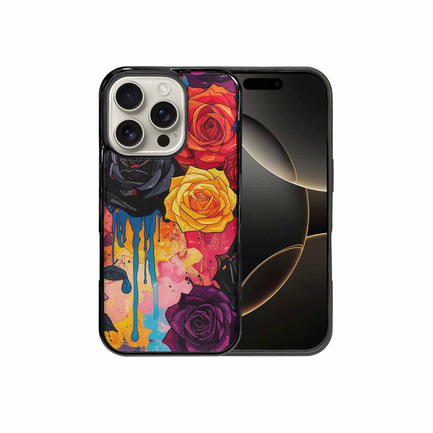 iPhone 16 Pro Case — Gothic Rose Gothic Roses Pattern Hundreds, Custom Printed Phone Case
