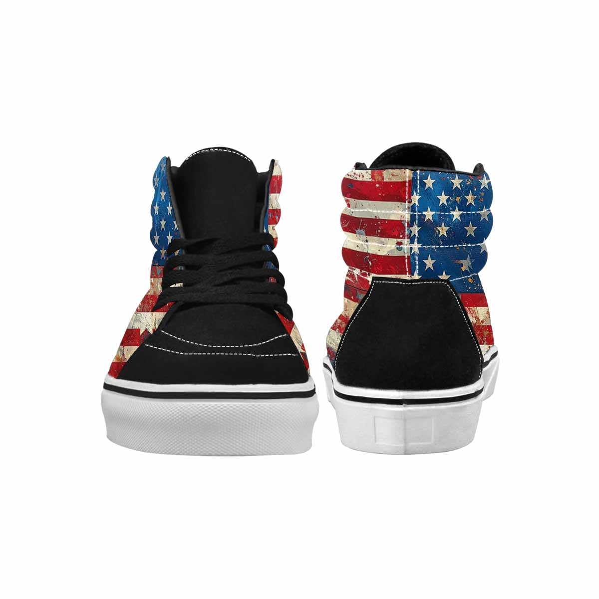 MEN'S American Flag Stars High Top Canvas Dark Academia Custom Sneakers