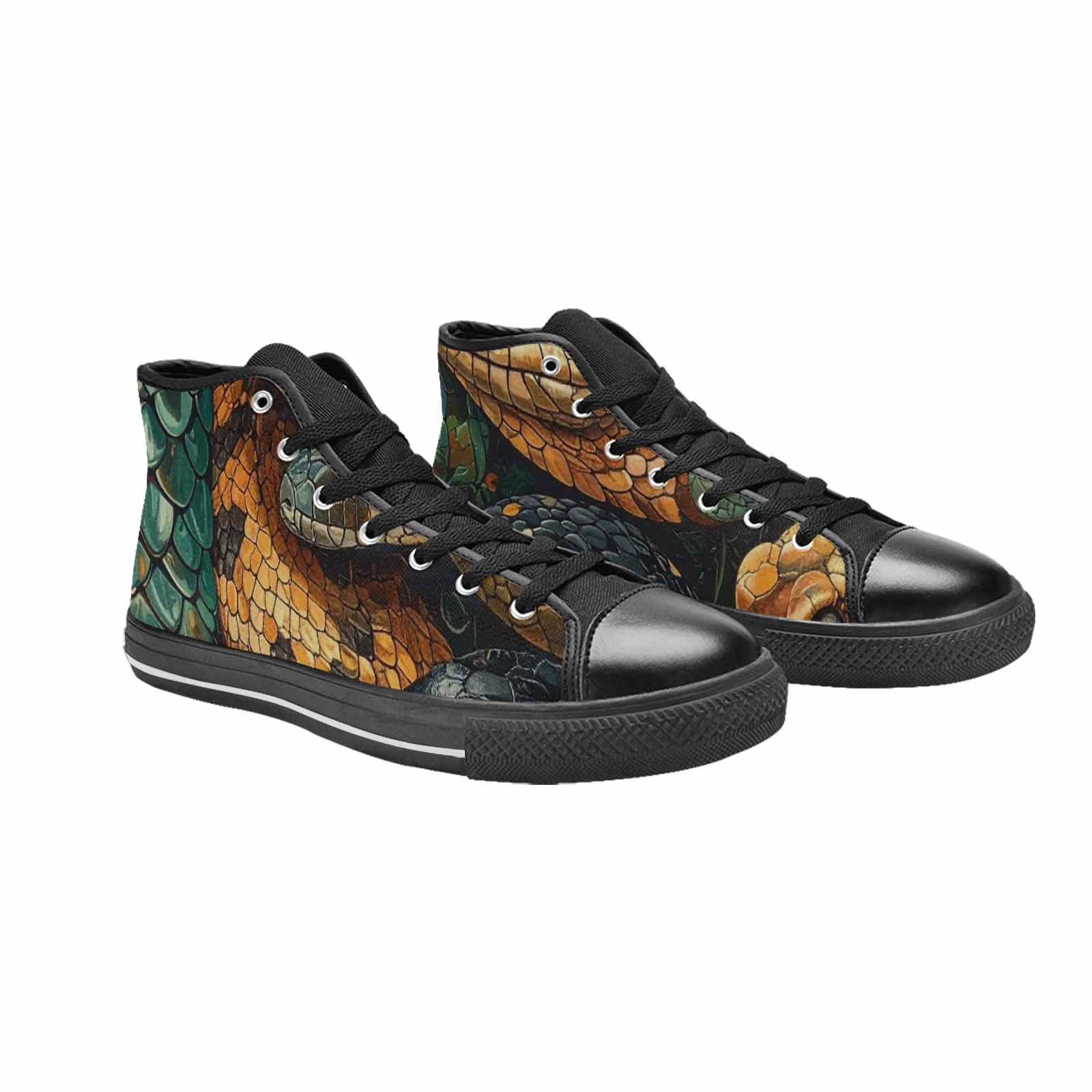 MEN'S Snake Skin Reptile High Top Canvas Surreal Shoes