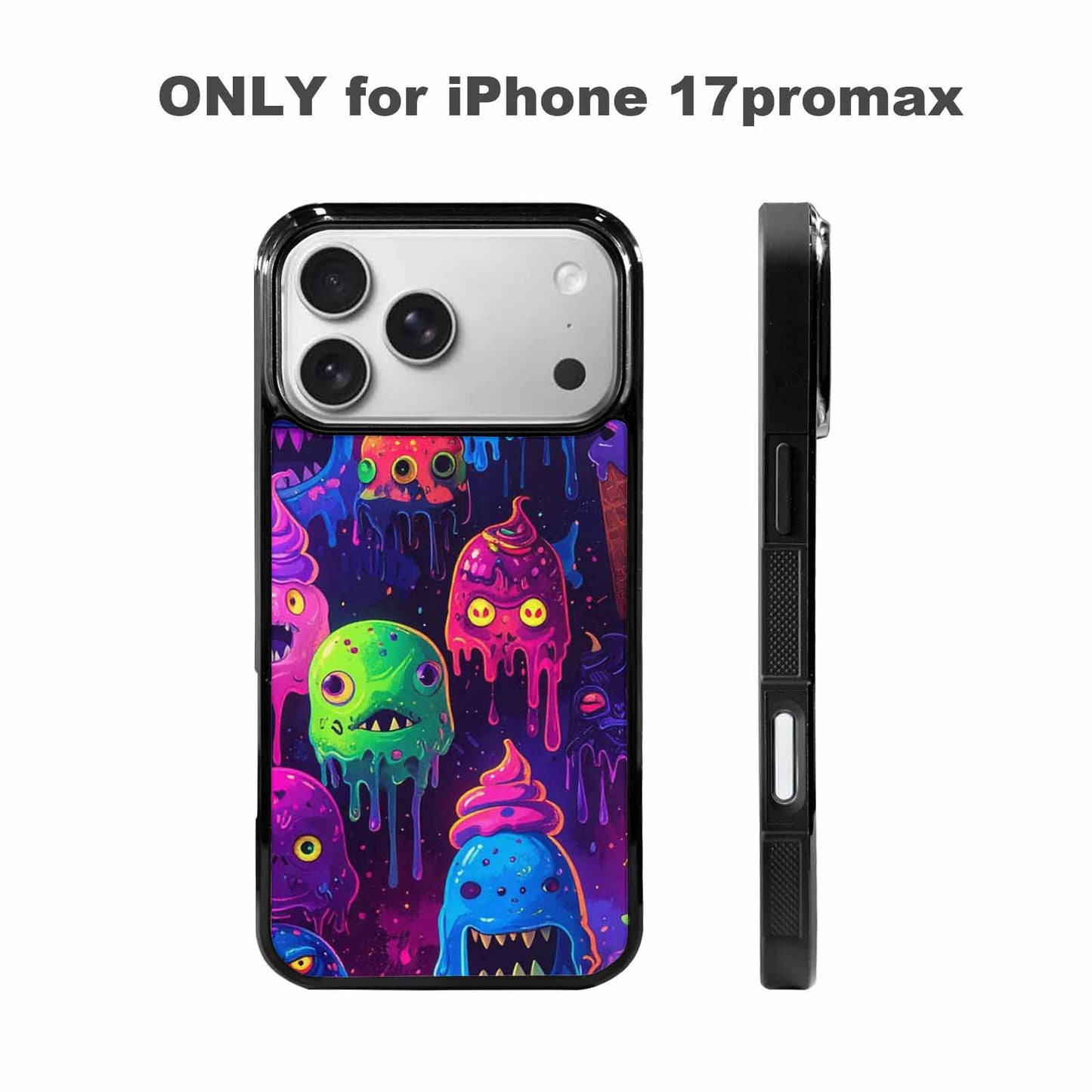 iPhone 17 Pro Max Case — Ice Cream Monsters Neonmelting Original Art, Personalized Phone Case