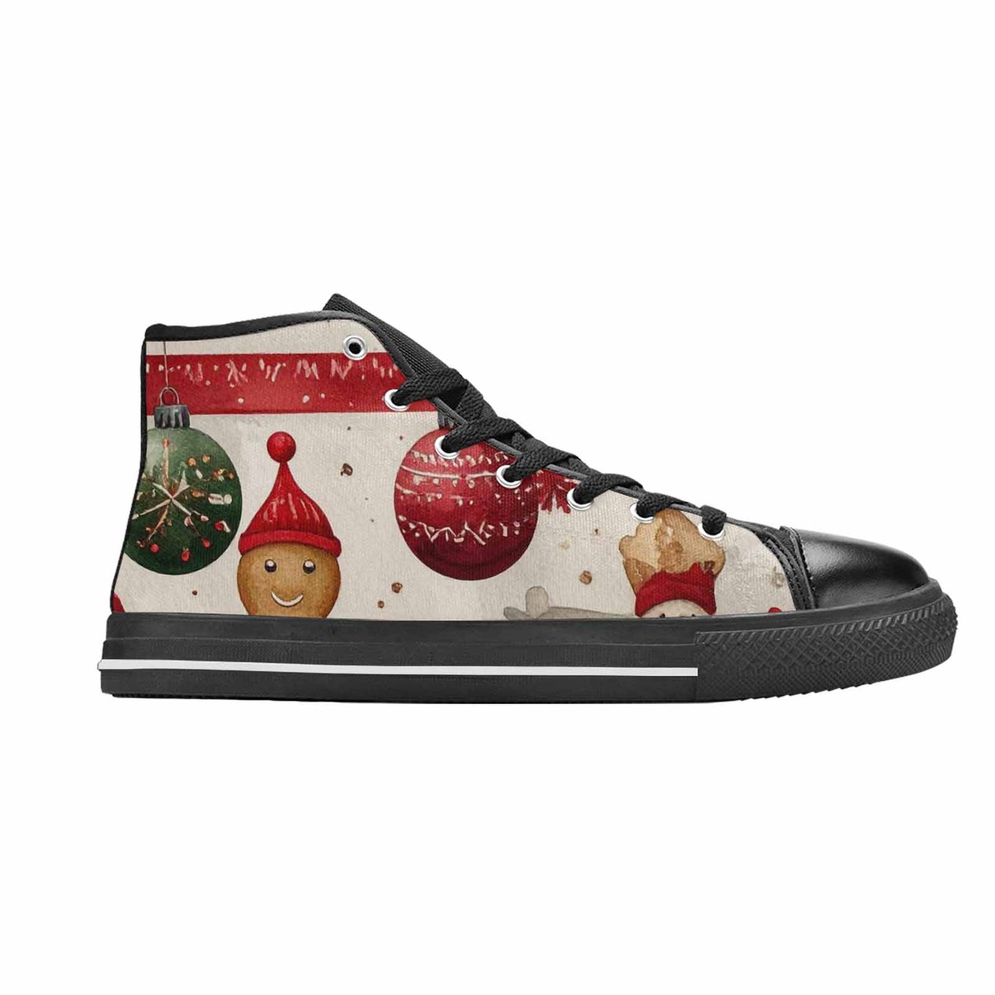 WOMEN'S Christmas Holly Snowflake High Top Canvas Cottagecore Custom Shoes
