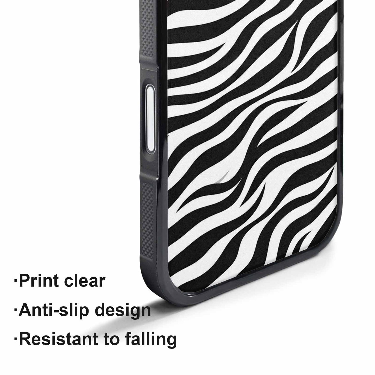 iPhone 17 Pro Max Case — Zebra Print Black White Custom Animal, Customized Protective Case