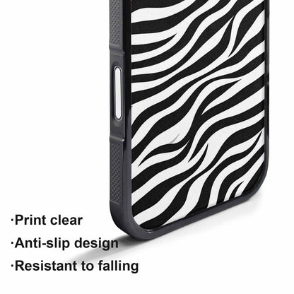iPhone 17 Pro Max Case — Zebra Print Black White Custom Animal, Customized Protective Case