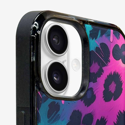 iPhone 16 Case — Leopard Melting Neon, Custom Printed Phone Case
