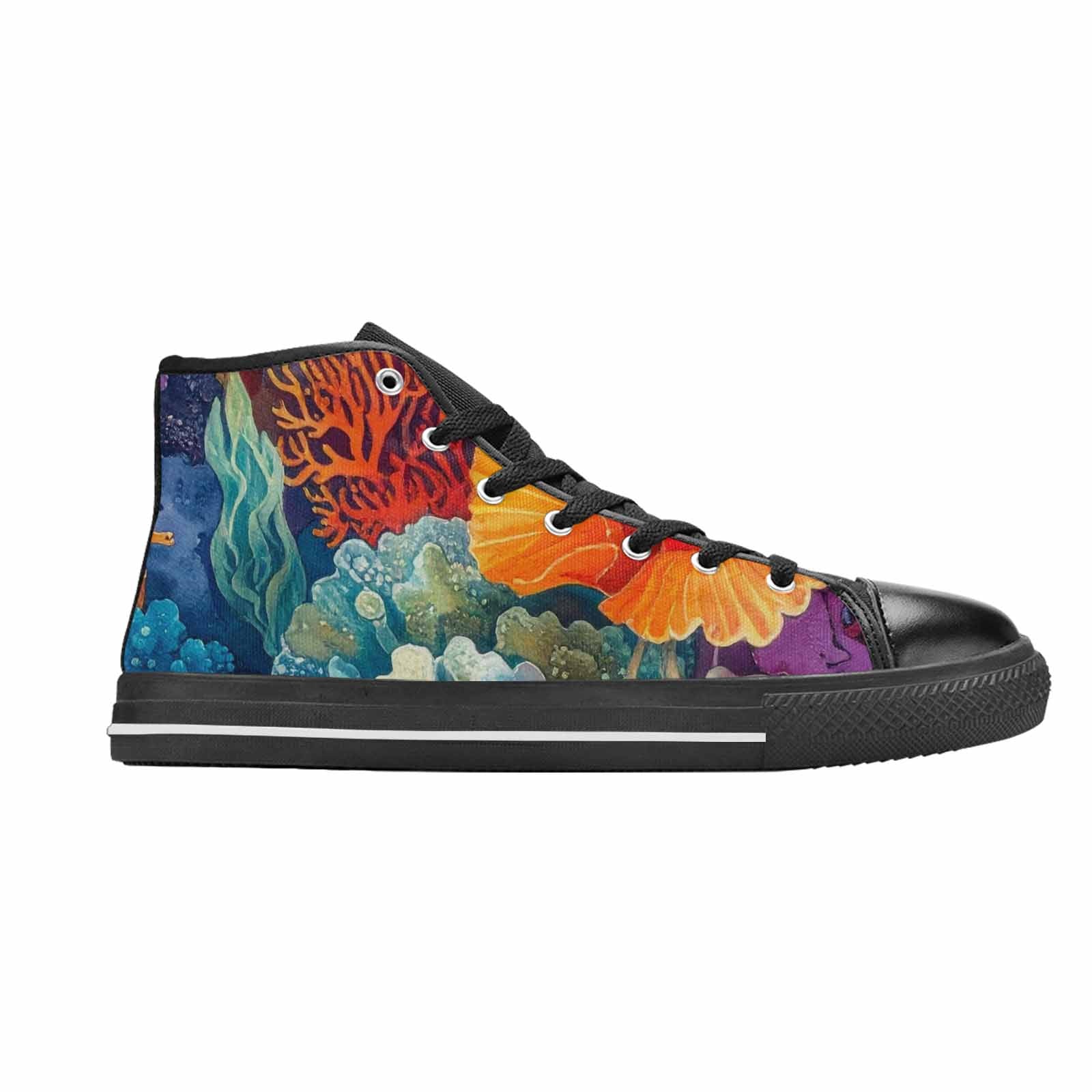 MEN'S Fish Scale Coral High Top Canvas Aesthetic Sneakers