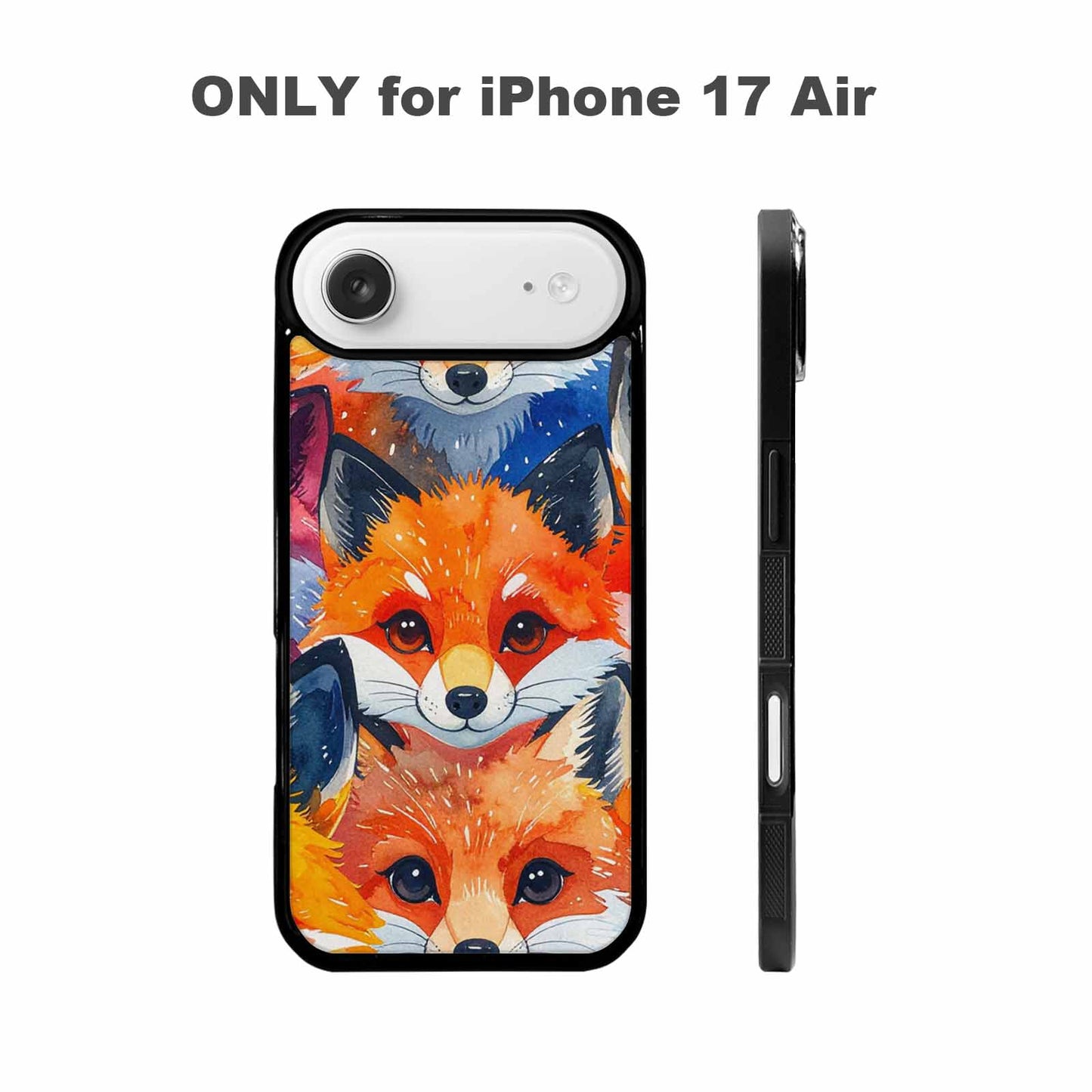 iPhone 17 Air Case — Watercolor Kawaii Fox Faces Watercolor Abstract, Custom Printed Phone Case