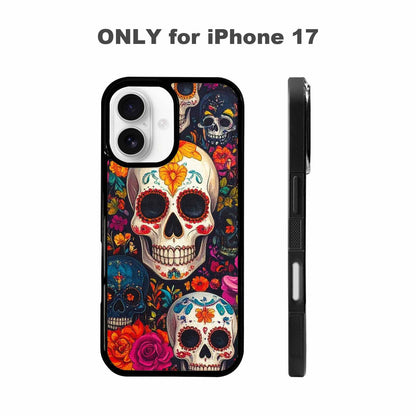 iPhone 17 Case — Small Skull Pattern, Randomly Gothic Skulls, Custom Printed Phone Case