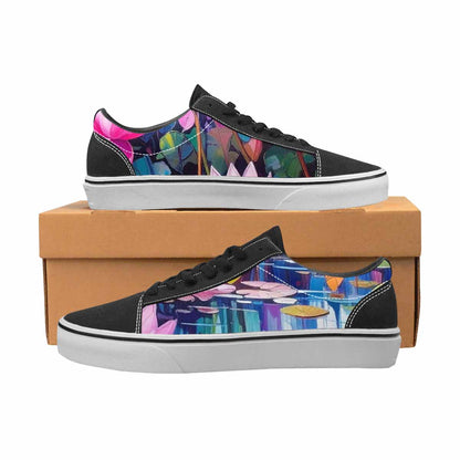 WOMEN'S Full Color Vibrant Monet Lace-Up Canvas Vivid Custom Sneakers
