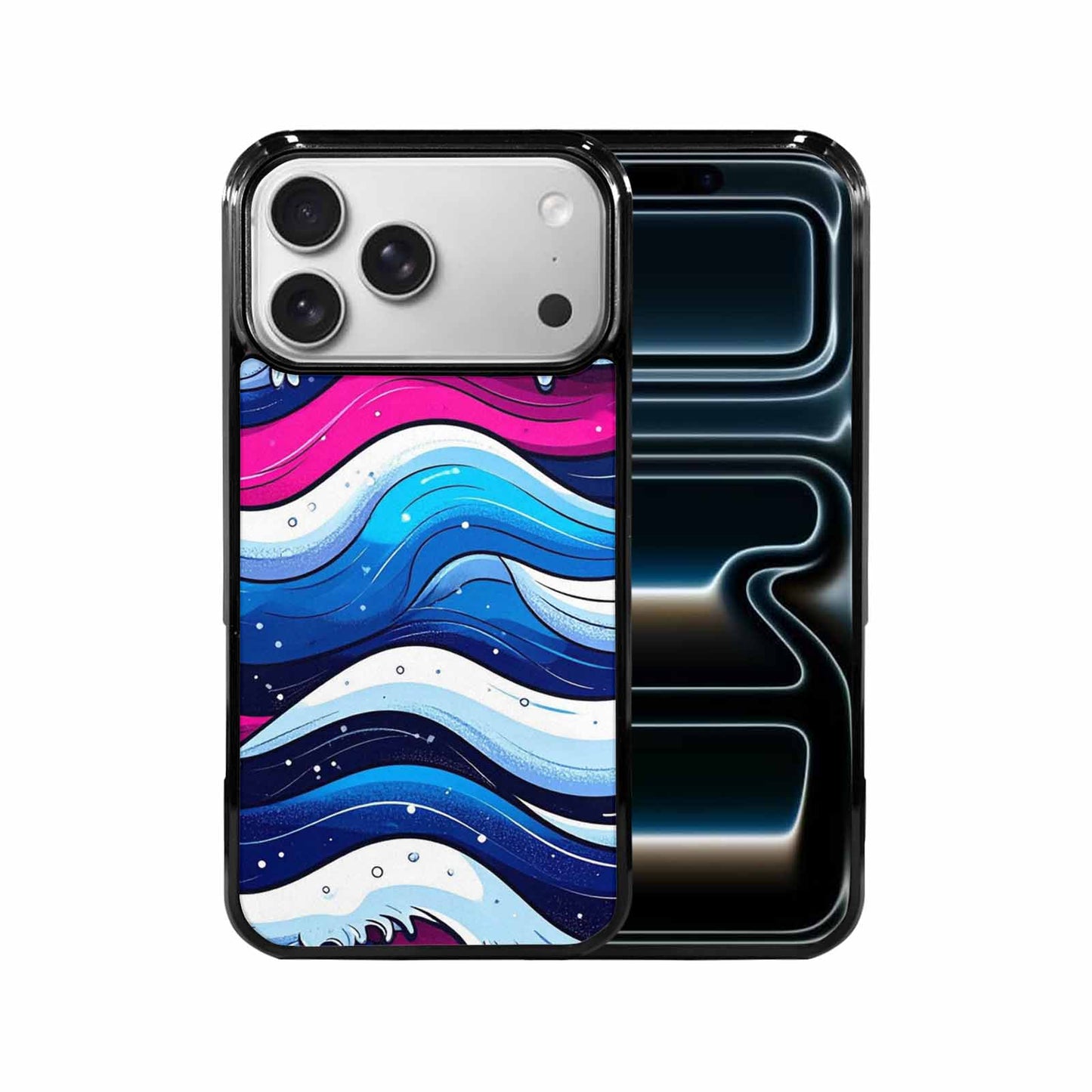 iPhone 17 Pro Max Case — Glossy Winter Wave Cartoon Cute, Custom Printed Phone Case