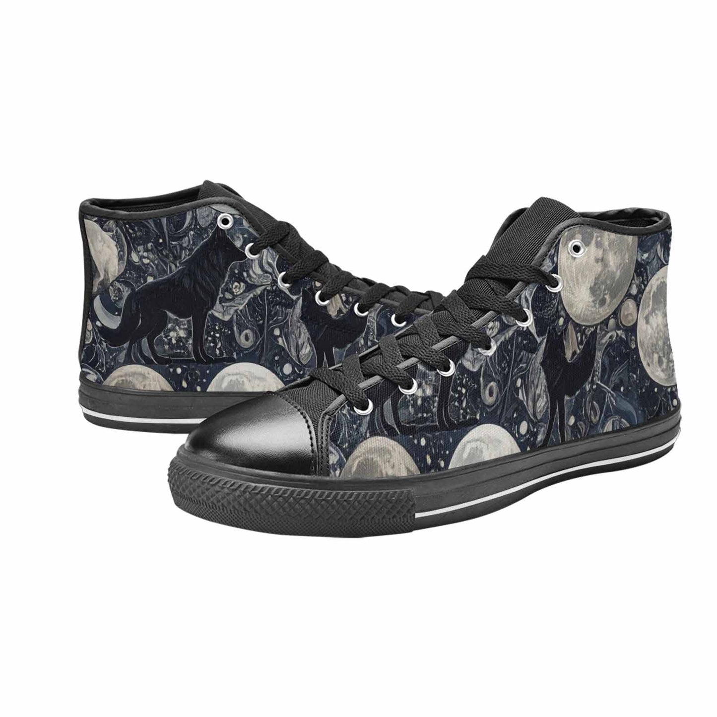 WOMEN'S Wolves Everywhere Collage High Top Canvas Wallpaper Art Custom Shoes