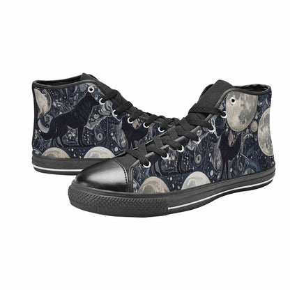 WOMEN'S Wolves Everywhere Collage High Top Canvas Wallpaper Art Custom Shoes