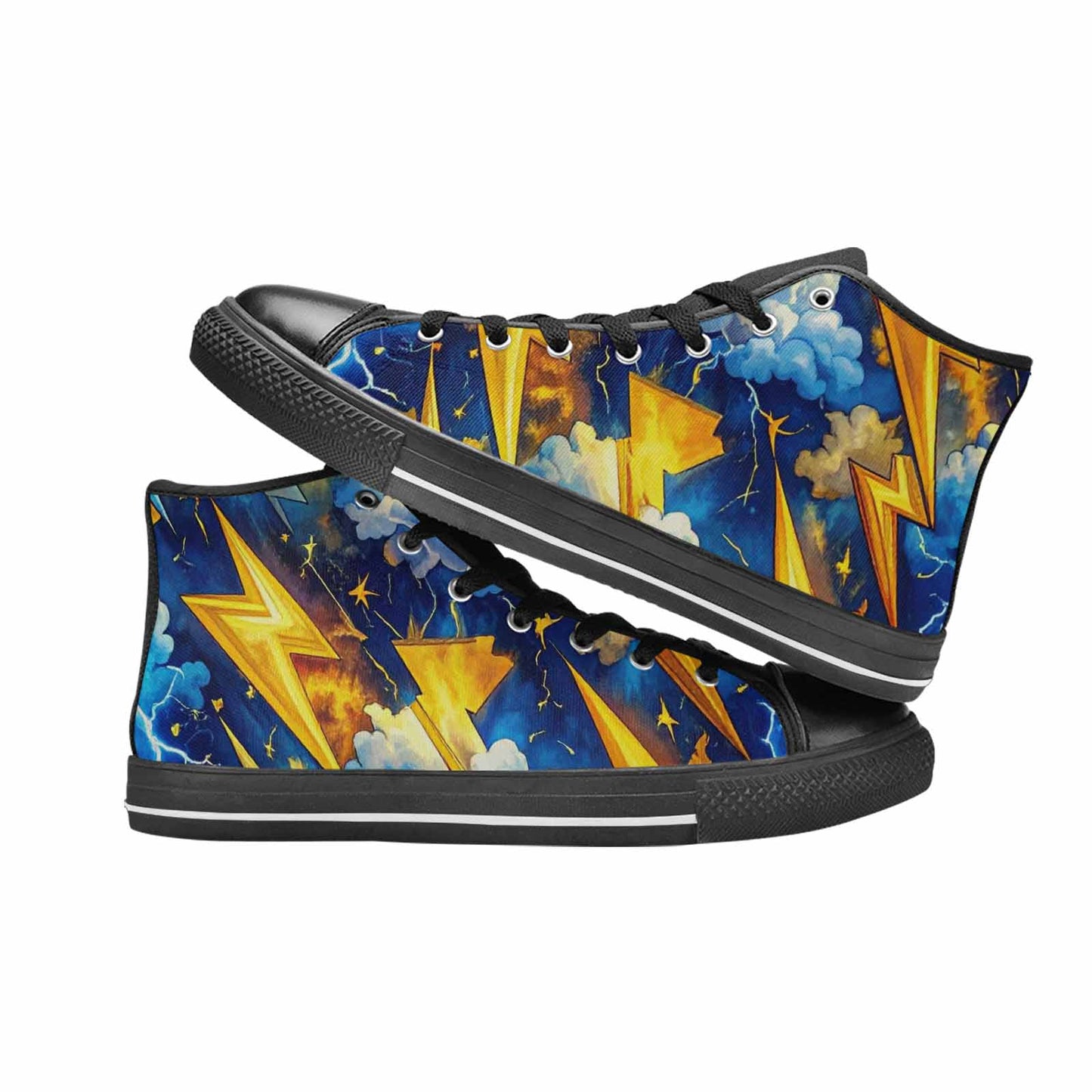 WOMEN'S Lightning Bolt High Top Canvas Dark Academia Custom Shoes