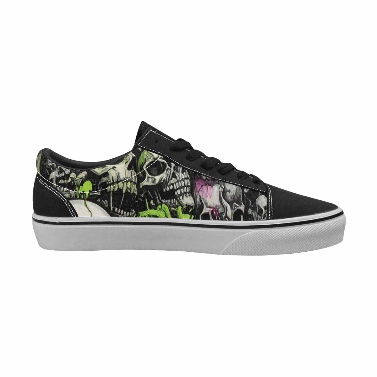 WOMEN'S Rainbow From Skull S Lace-Up Canvas Neon Fantasy Custom Shoes