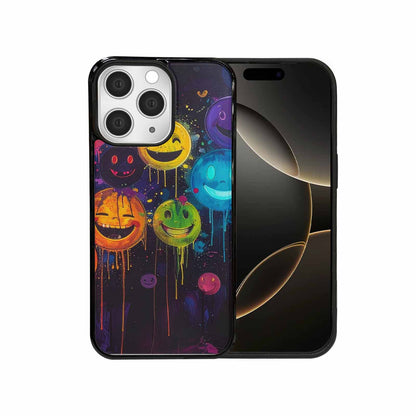 iPhone 15 Pro Max Case — Smiley Faces Glow Smiley Faces Pattern, Custom Made Phone Cover