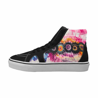 MEN'S Tie High Top Canvas Kaleidoscope Custom Sneakers