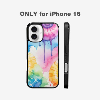 iPhone 16 Case — Dripping Tie Dye Spiral, Custom Art Phone Cover