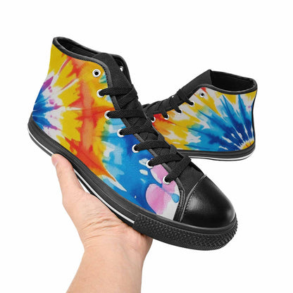 WOMEN'S Tie Dye Drip High Top Canvas Surreal Shoes