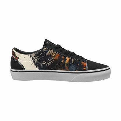 WOMEN'S Wolf Silhouette Moon Canvas Lace-Up Wallpaper Art Custom Sneakers