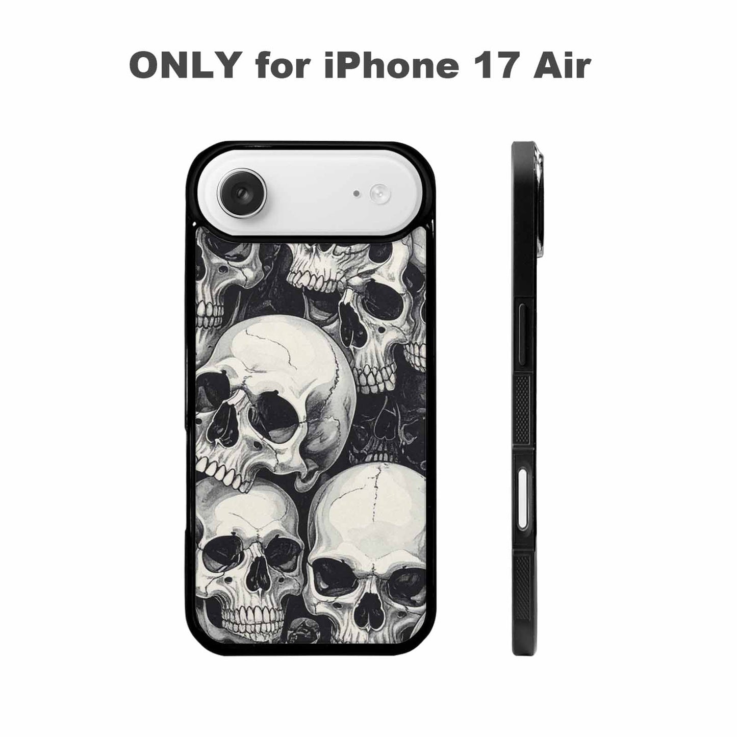 iPhone 17 Air Case — Skulls Classic Black White Small Gothic, Custom Made Phone Cover
