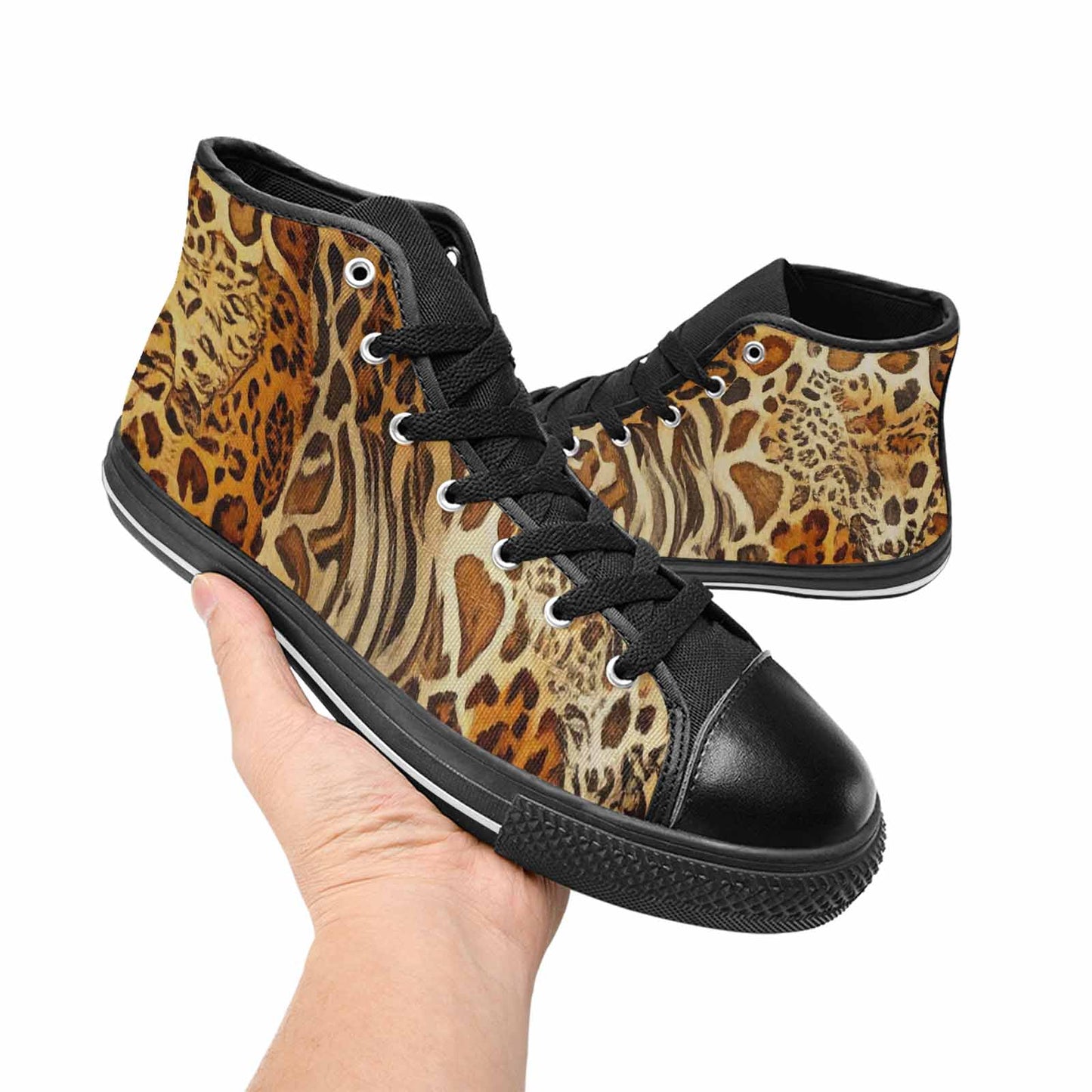 MEN'S Animal Print High Top Canvas Cottagecore Sneakers