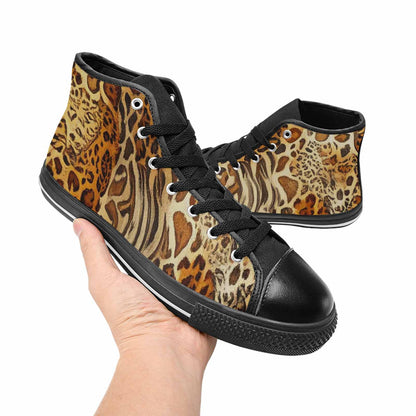 MEN'S Animal Print High Top Canvas Cottagecore Sneakers