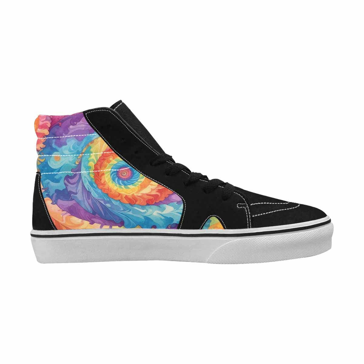MEN'S Tie Dye Swirls Tie High Top Canvas Surreal Shoes