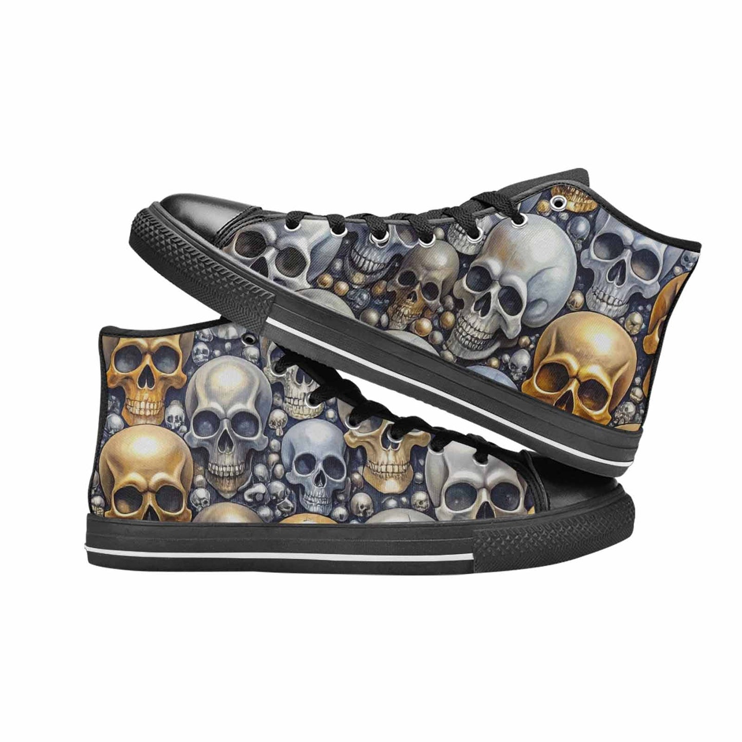 MEN'S Skulls - Metallic-Chrome- High Top Canvas Dreamcore Shoes