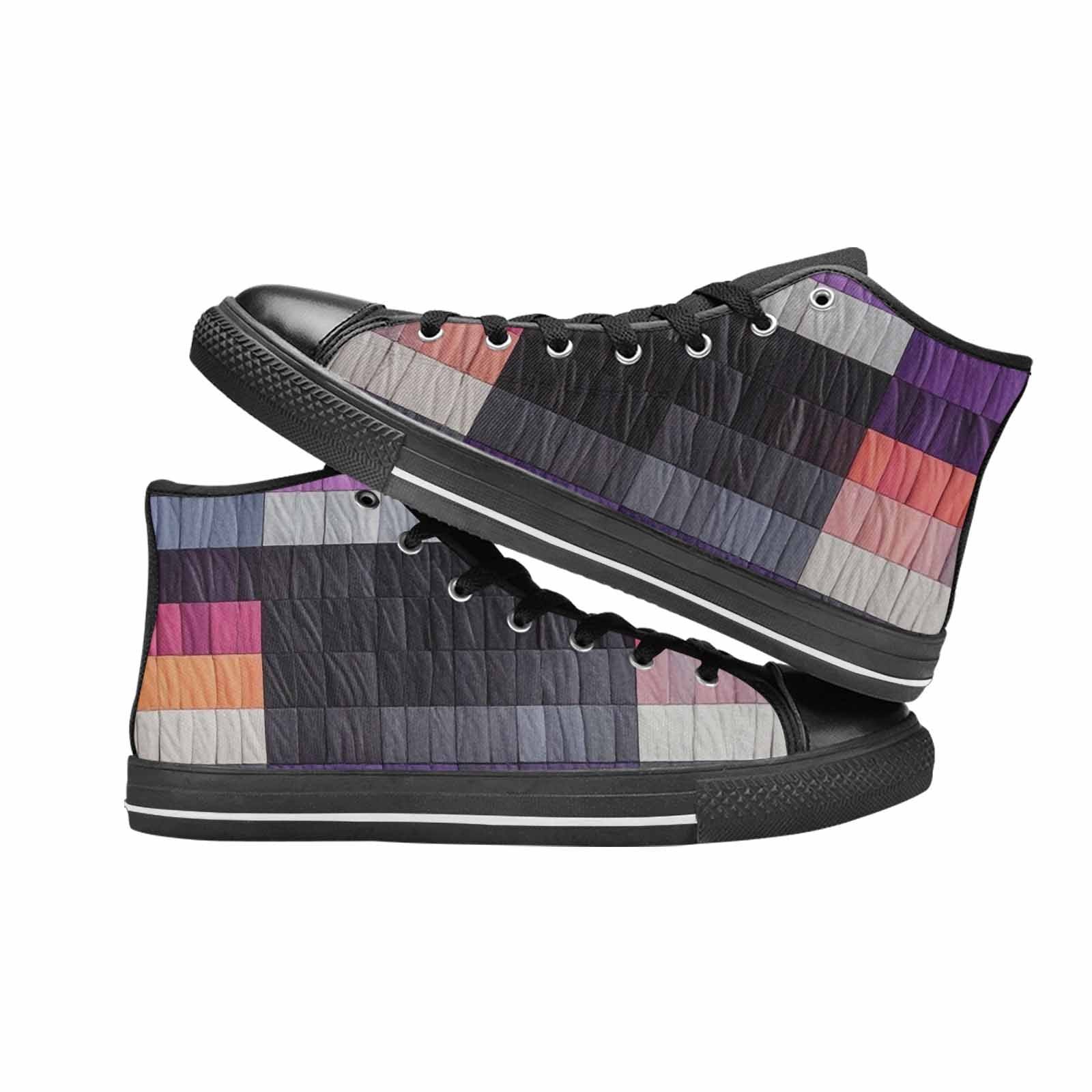 MEN'S Asexual Flag Color High Top Canvas Neon Fantasy Sneakers