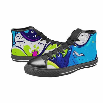 WOMEN'S Acid Wash Cartoon High Top Canvas Neon Fantasy Custom Shoes