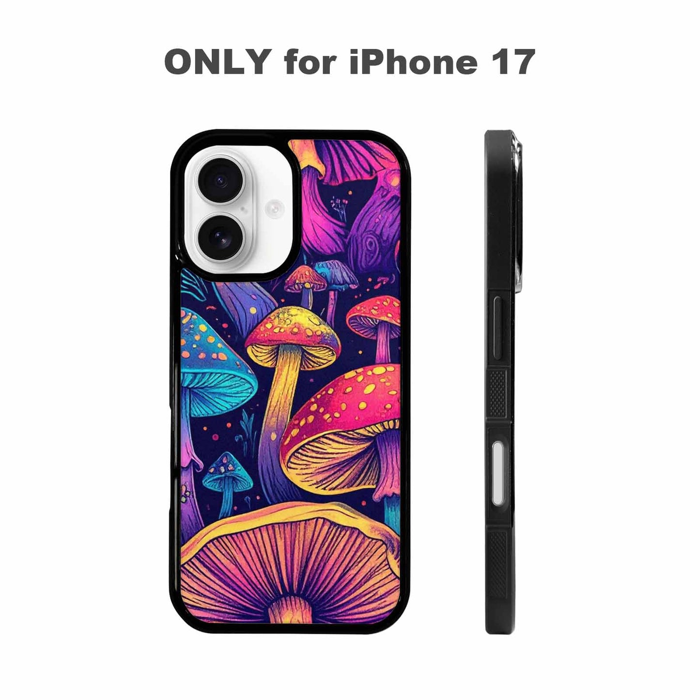 iPhone 17 Case — Mushroom Psychedelic Art Seamless Original Art, Customized Protective Case