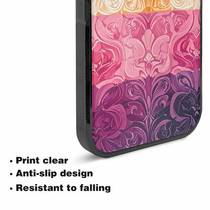 iPhone 15 Plus Case — Lesbian Flag Color Theme Small Rainbow, Custom Printed Phone Case