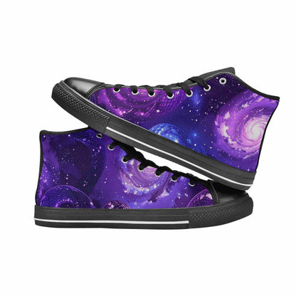 WOMEN'S Galaxy Snake Print High Top Canvas Cottagecore Custom Sneakers