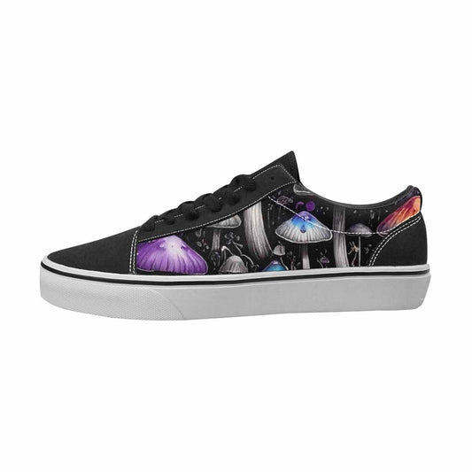 MEN'S Mushrooms Black & Purple Ink Canvas Wearable Art Wallpaper Art Limited Edition Sneakers