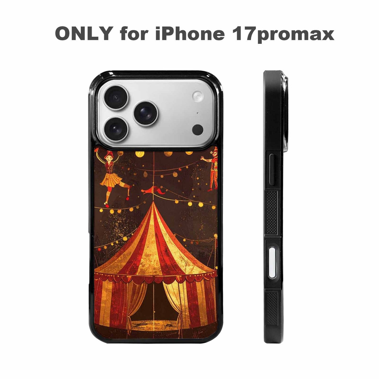 iPhone 17 Pro Max Case — Vintage Circus Art Pattern Retro Vintage, Custom Printed Phone Case