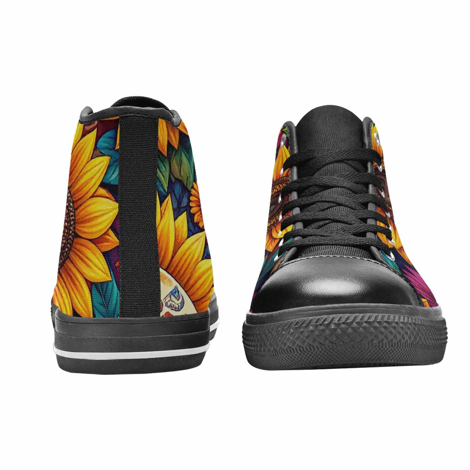 MEN'S Sunflower Skulls Print High Top Canvas Vivid Sneakers