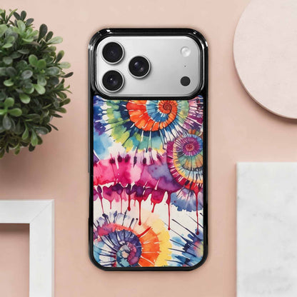 iPhone 17 Pro Max Case — Tie Dye Swirls Black Tie Dye, Custom Printed Phone Case