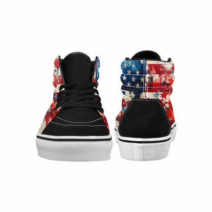MEN'S Patriotic Stars Stripes High Top Canvas Kaleidoscope Sneakers