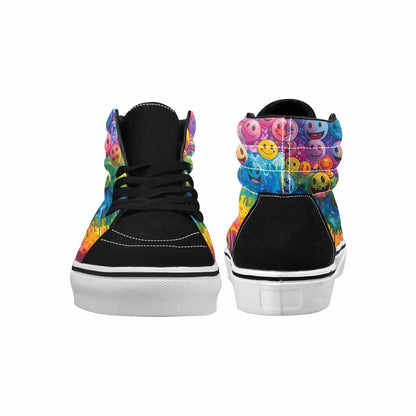 MEN'S Smiley Facessmiley Faces  High Top Canvas Dark Academia Custom Sneakers