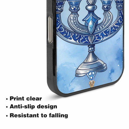 iPhone 16 Pro Max Case — Hanukkah Menorah Pattern Seamless Repeat Jewish, Original Design Phone Case