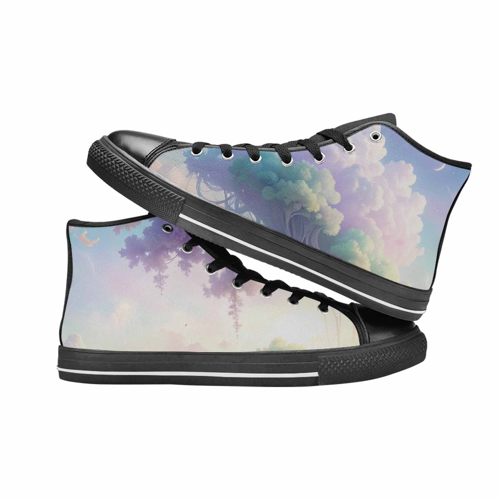 MEN'S Surrealist Dreamscape High Top Canvas Dark Academia Custom Sneakers