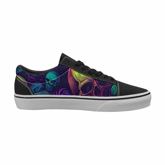 WOMEN'S Skulls - Neon Canvas Lace-Up Cottagecore Sneakers
