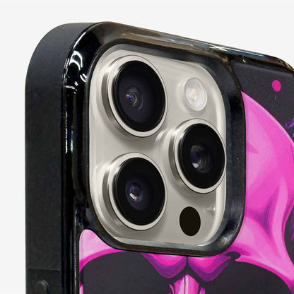 iPhone 16 Pro Case — Pink Purple Skeletons Neon Drip Melting, Custom Phone Case