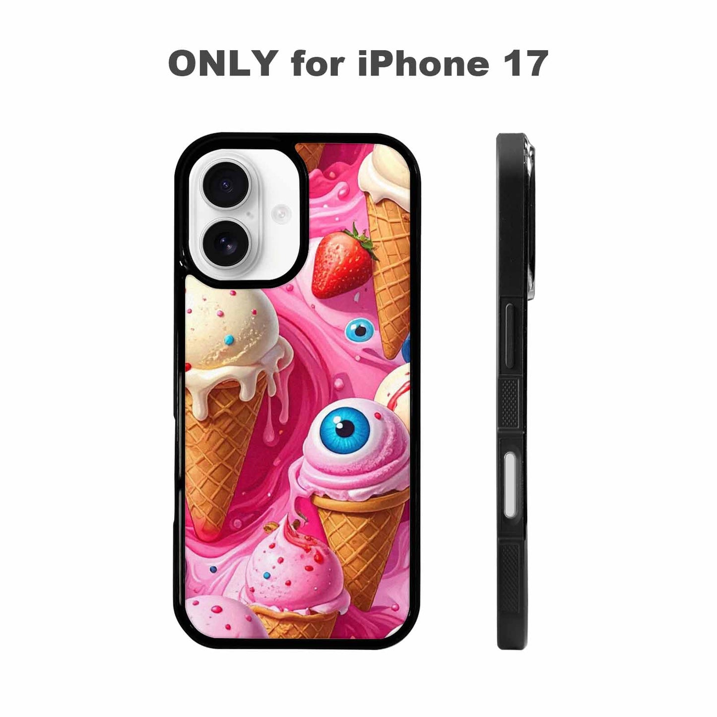 iPhone 17 Case — Melted Strawberry Ice Original Art, Personalized Phone Case