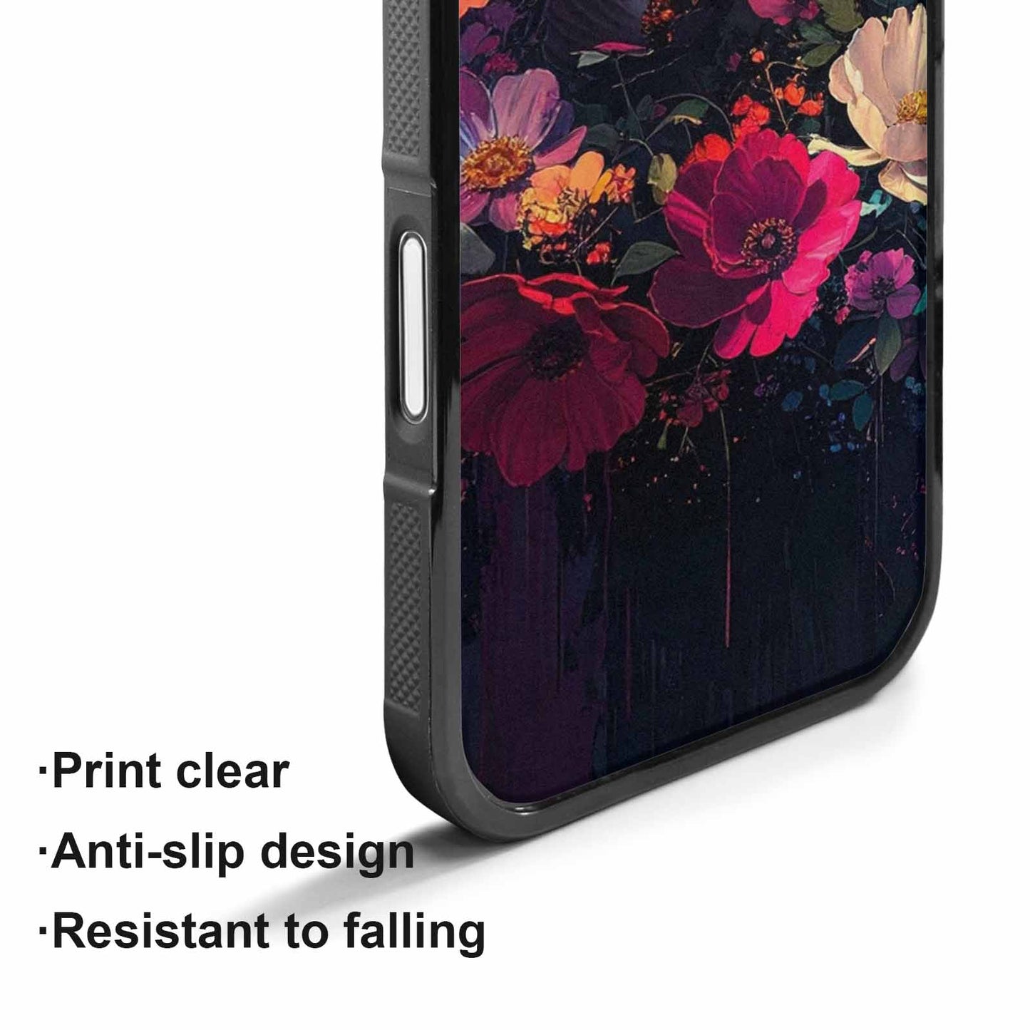 iPhone 17 Case — Shadowy Glitch Floral Pattern Floral, Customized Protective Case