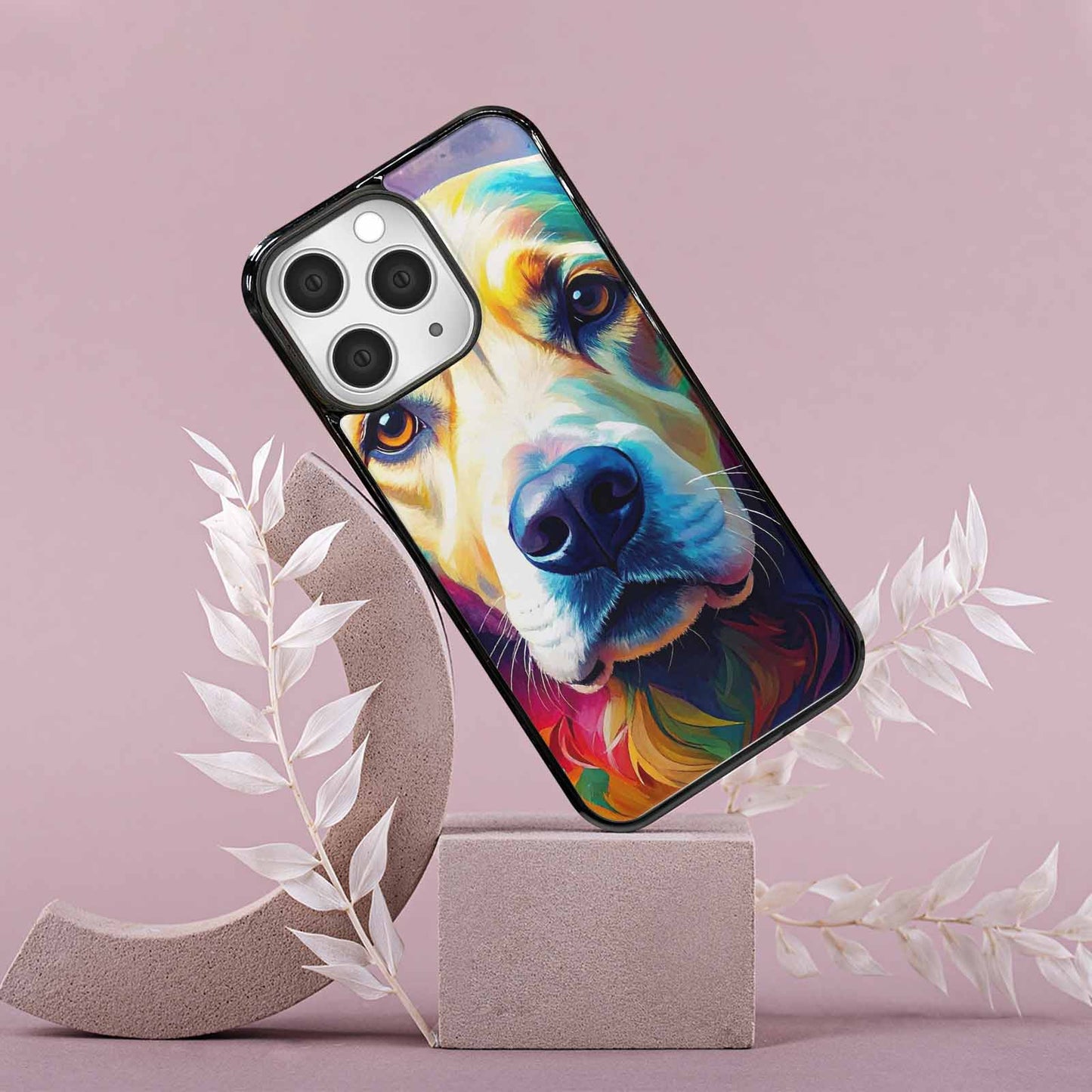 iPhone 15 Pro Max Case — Golden Retriever Watercolor Art Pattern, Unique Phone Case Design
