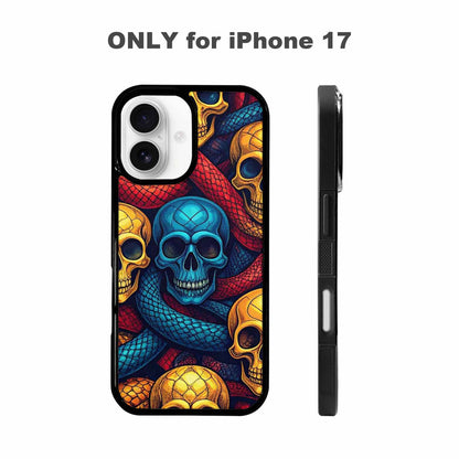 iPhone 17 Case — Snake Skulls Print Gothic Skulls, Customized Protective Case