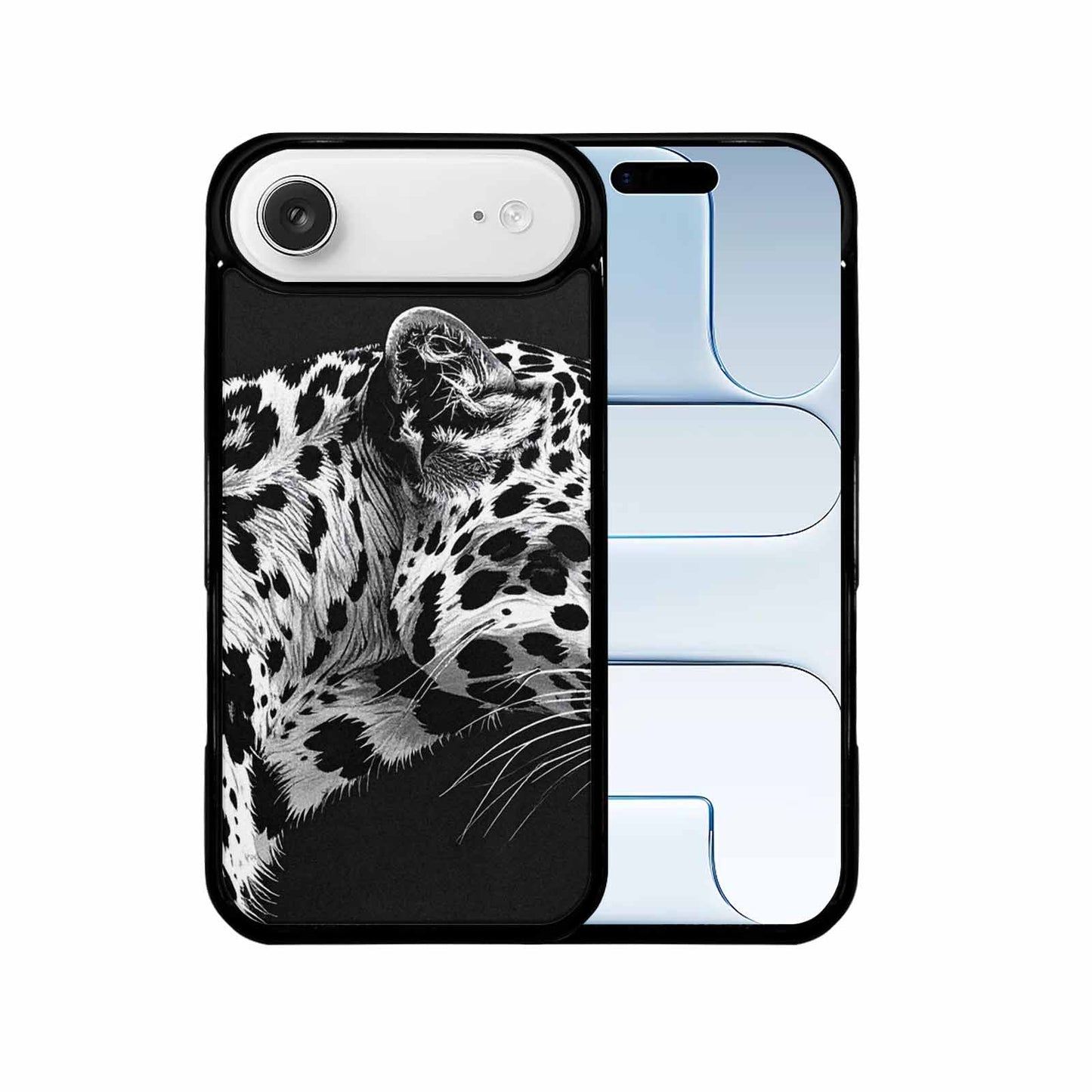 iPhone 17 Air Case — Leopard Print Black And White Animal, Custom Made Phone Cover