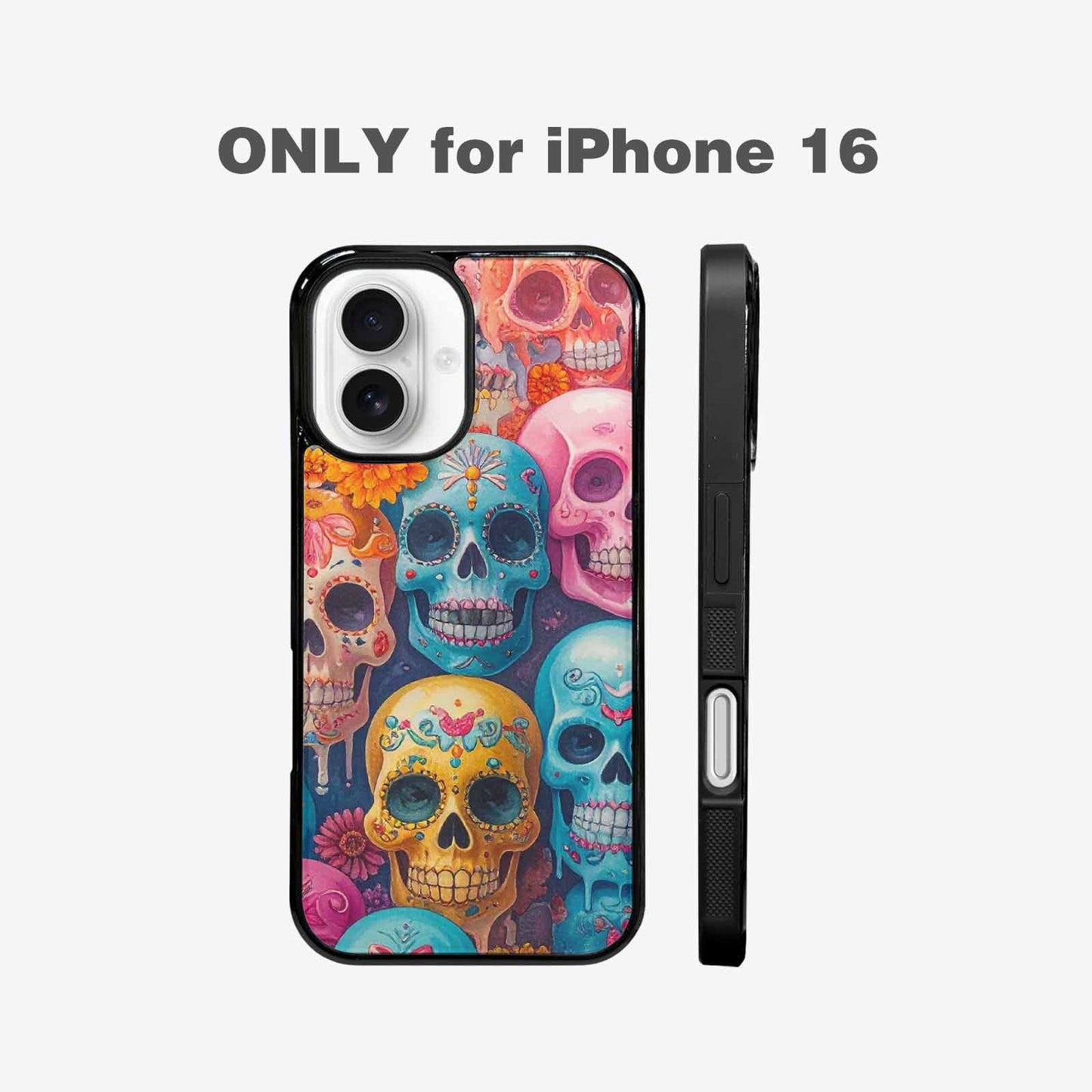 iPhone 16 Case — Sugar Skullsmelting Sugar Skulls, Custom Print Case Cover