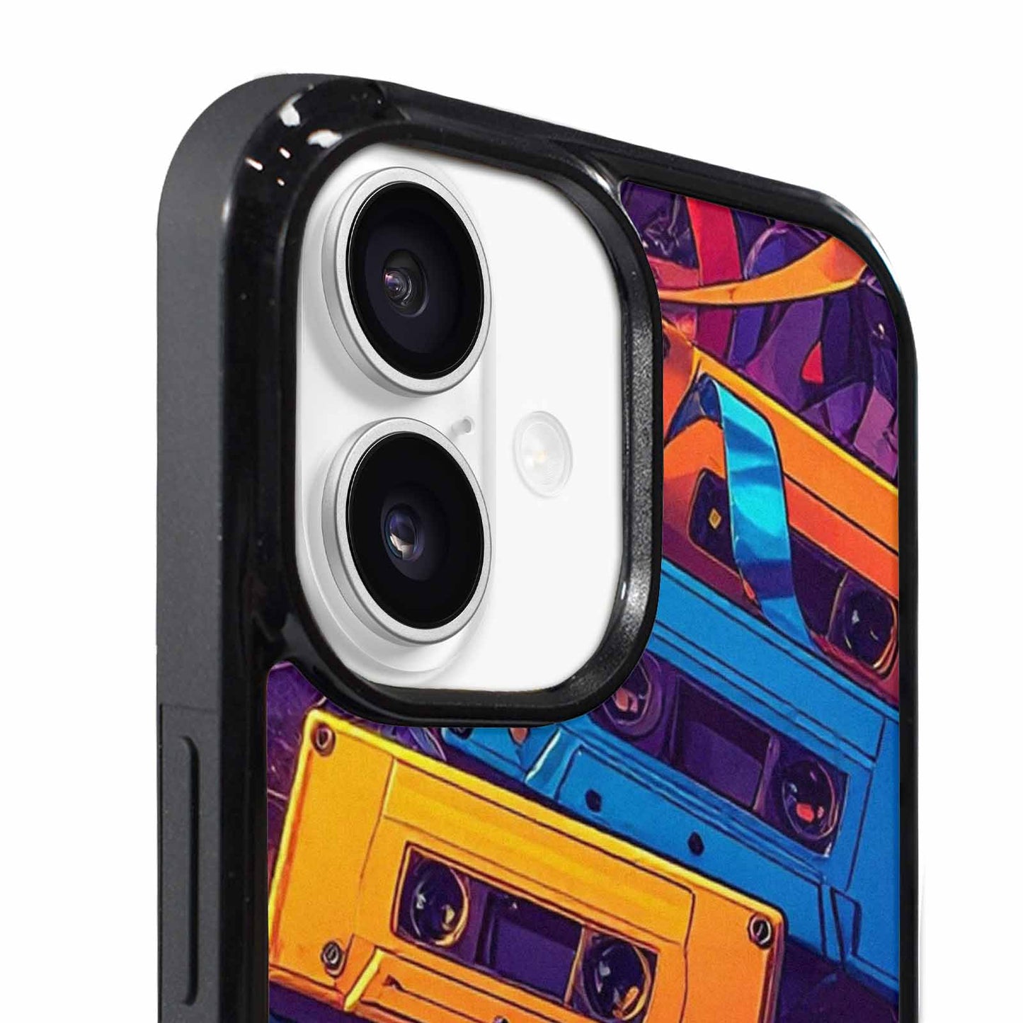 iPhone 17 Case — Retro Cassette Tape Pattern Retro Vintage, Custom Printed Phone Case